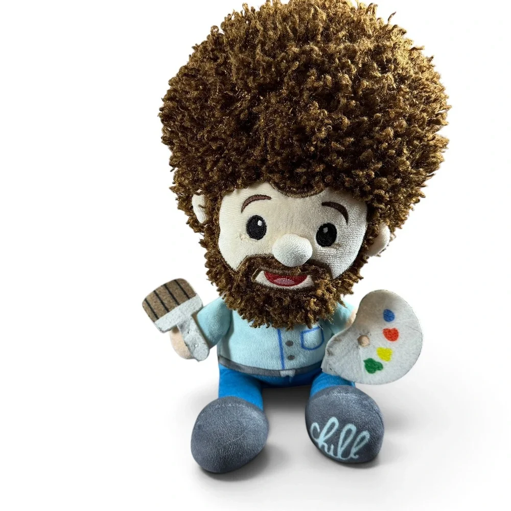Bob Ross Plush Figure Fiesta Toy Joy of Painting Artist Doll with Palette Chill